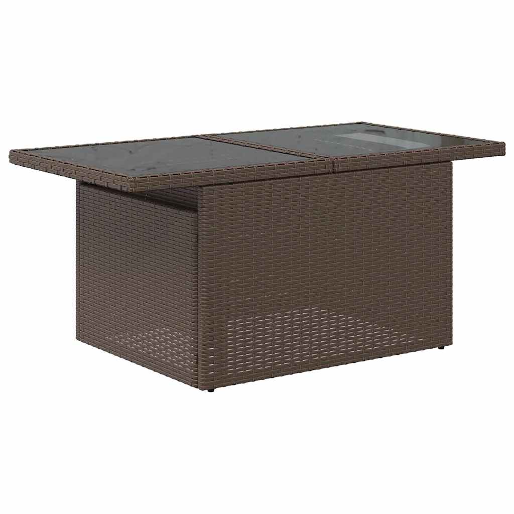 Hagesofaer med puter 5 deler brun polyrotting akasie