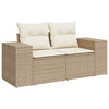 Hagesofaer med puter 10 deler beige polyrotting akasie