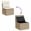 Hagesofaer med puter 10 deler beige polyrotting akasie