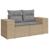 Hagesofaer med puter 10 deler beige polyrotting akasie