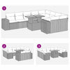 Hagesofaer med puter 10 deler beige polyrotting akasie