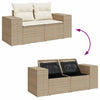 Hagesofaer med puter 10 deler beige polyrotting akasie