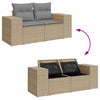 Hagesofaer med puter 10 deler beige polyrotting akasie