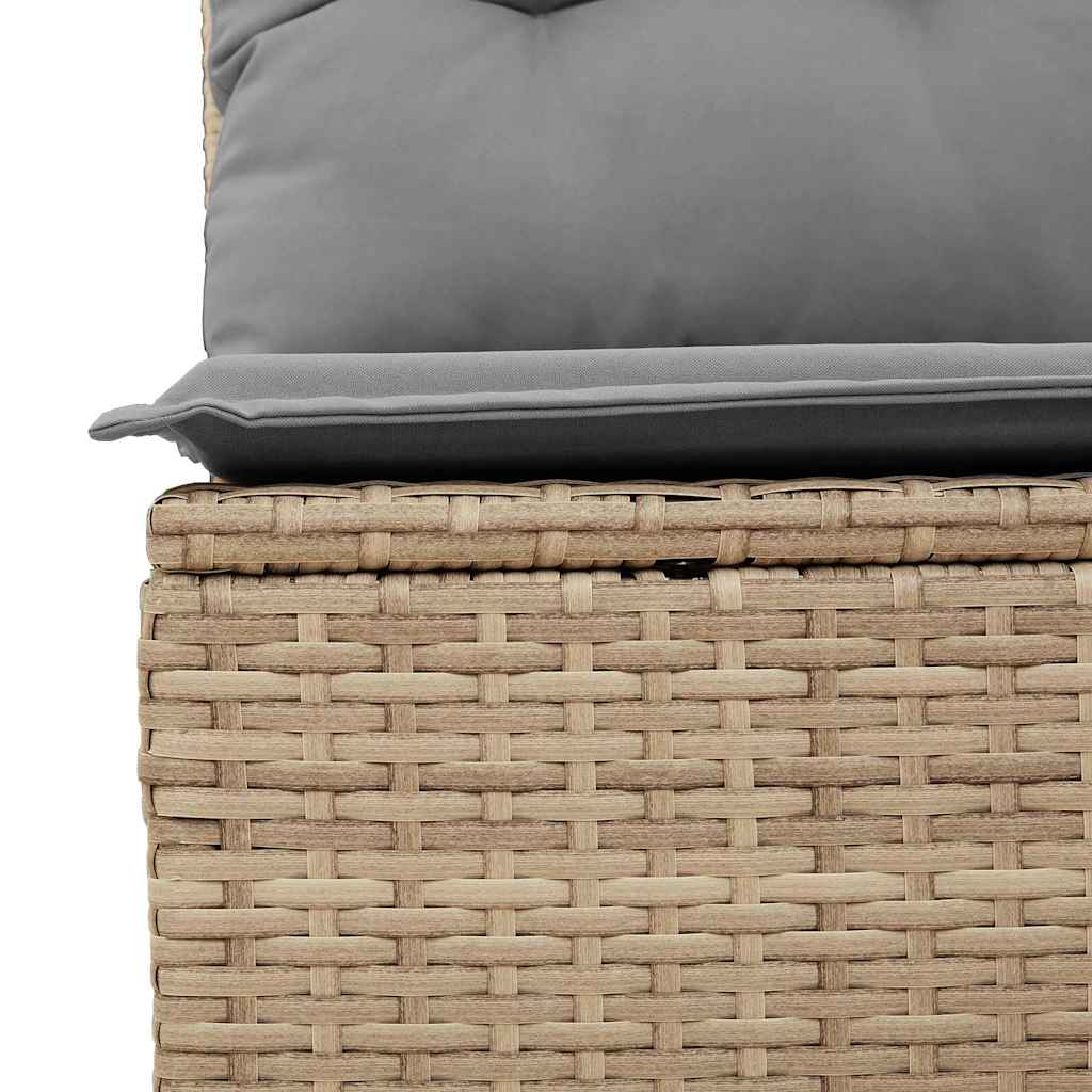 Hagesofaer med puter 10 deler beige polyrotting akasie