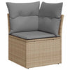 Hagesofaer med puter 6 deler beige polyrotting akasie