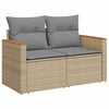 Hagesofaer med puter 5 deler beige polyrotting akasie