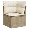 Hagesofaer med puter 10 deler beige polyrotting akasie
