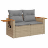 Hagesofaer med puter 5 deler beige polyrotting akasie