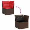 Hagesofaer med puter 8 deler brun polyrotting