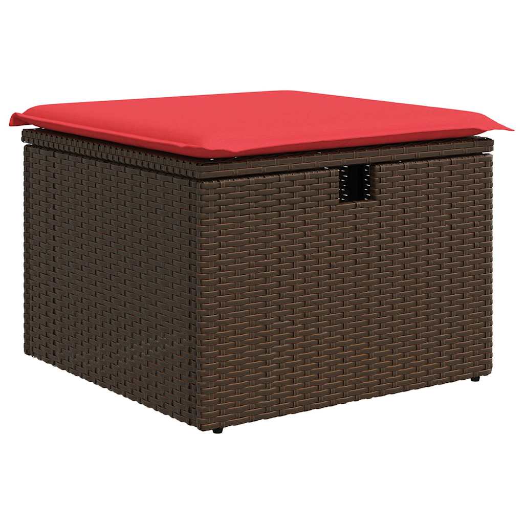 Hagesofaer med puter 6 deler brun polyrotting