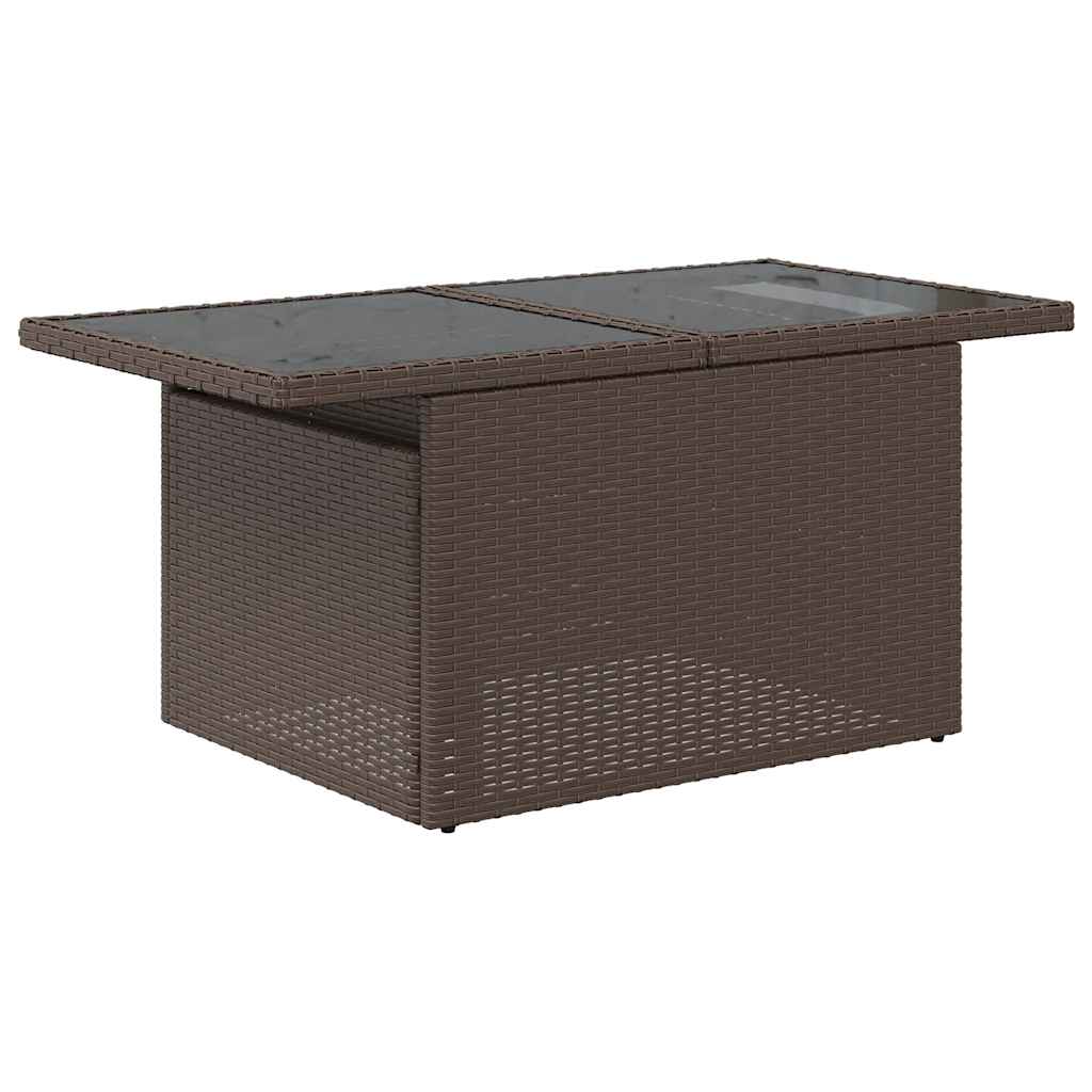 Hagesofaer med puter 6 deler brun polyrotting