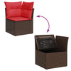 Hagesofaer med puter 7 deler brun polyrotting
