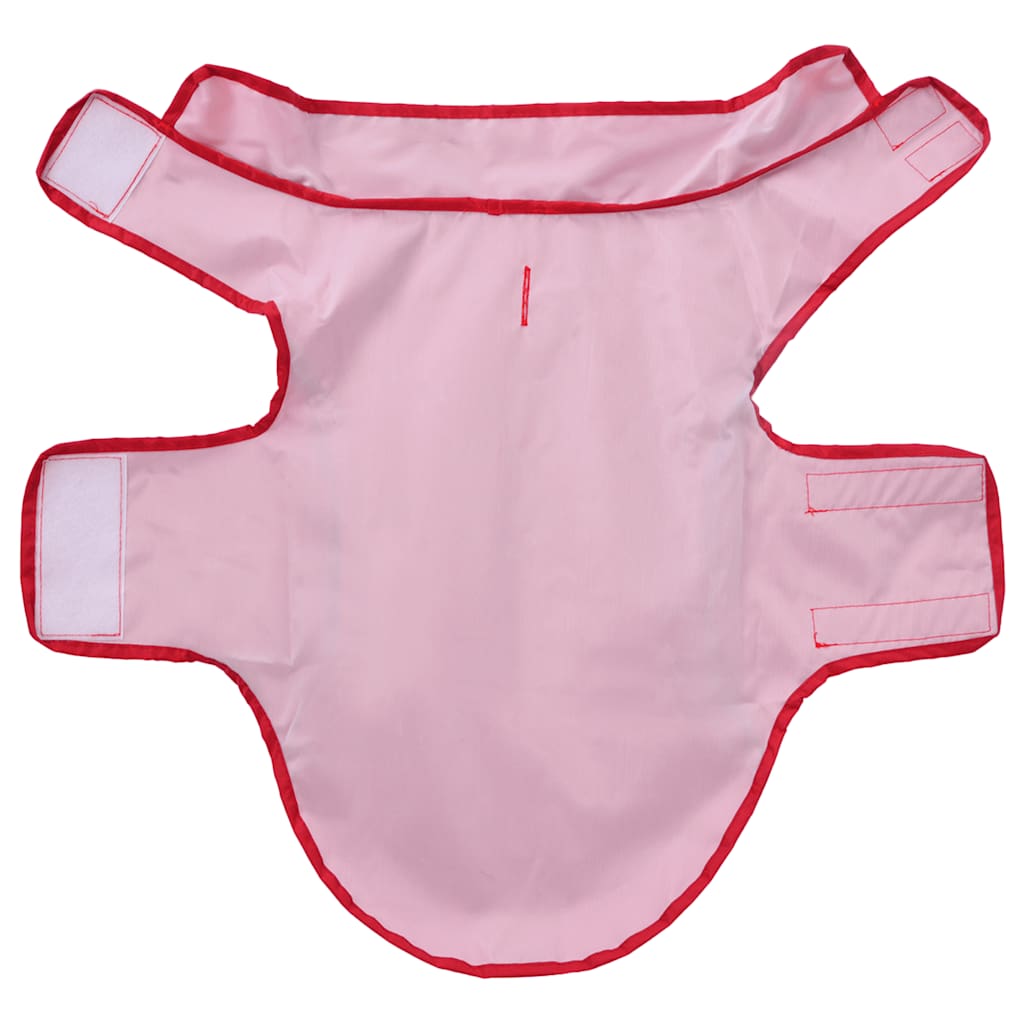 Hunde regnfrakk med refleksstrimler polyester rød XS