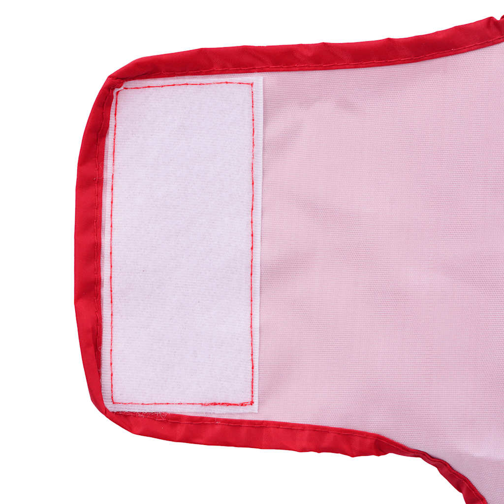 Hunde regnfrakk med refleksstrimler polyester rød M