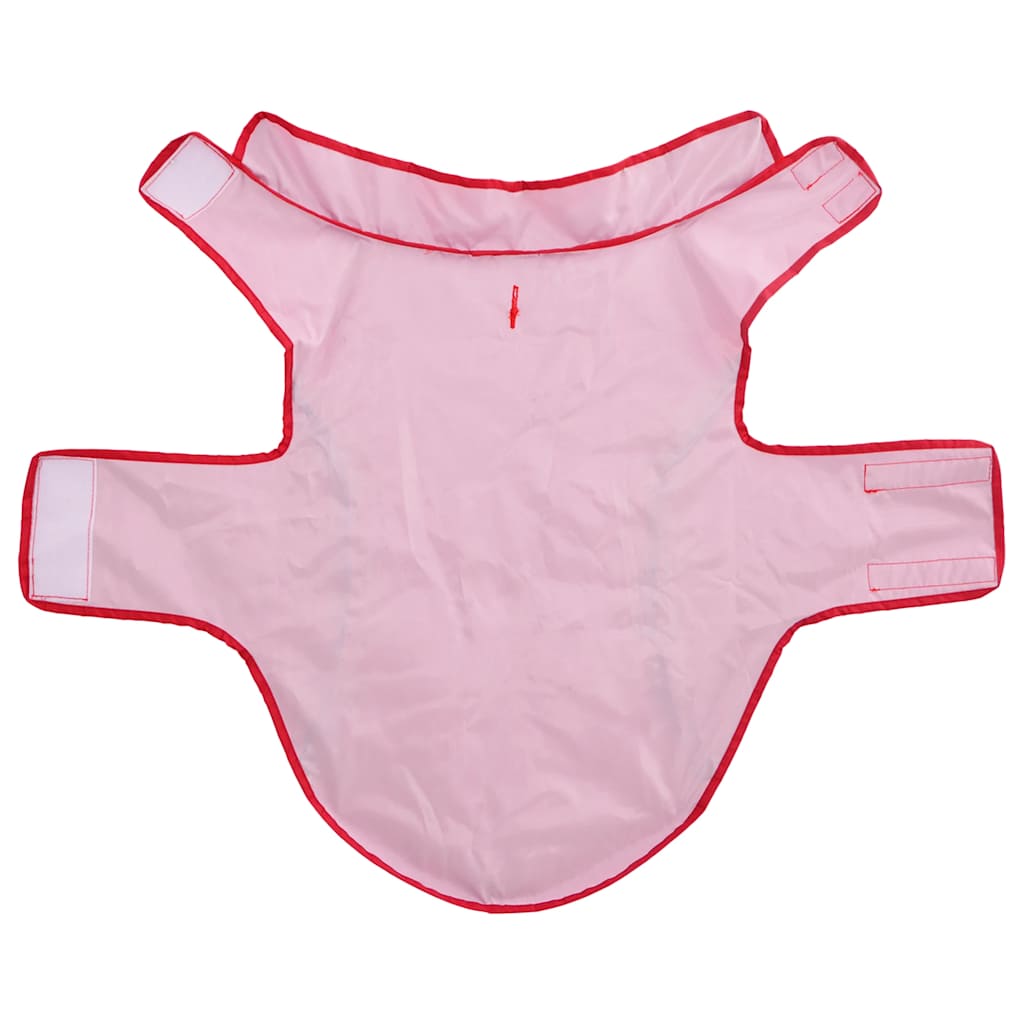 Hunde regnfrakk med refleksstrimler polyester rød L