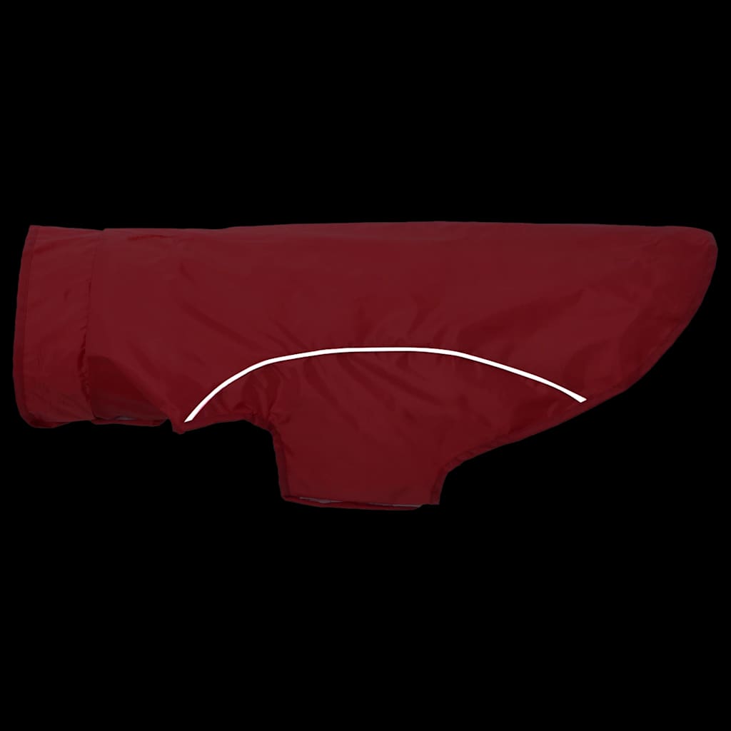 Hunde regnfrakk med refleksstrimler polyester rød L