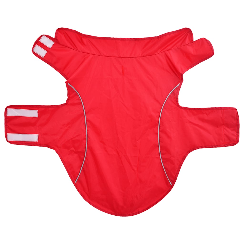 Hunde regnfrakk med refleksstrimler polyester rød XL