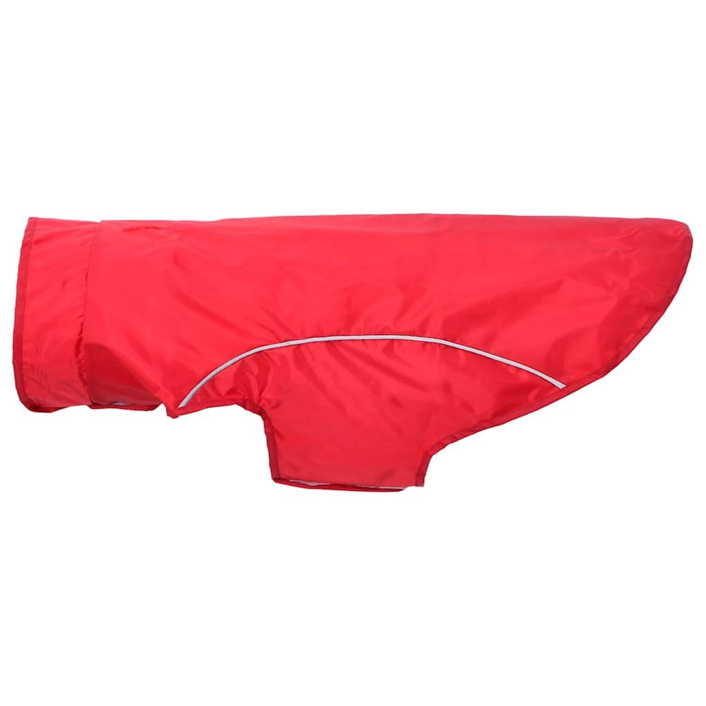 Hunde regnfrakk med refleksstrimler polyester rød 2XL