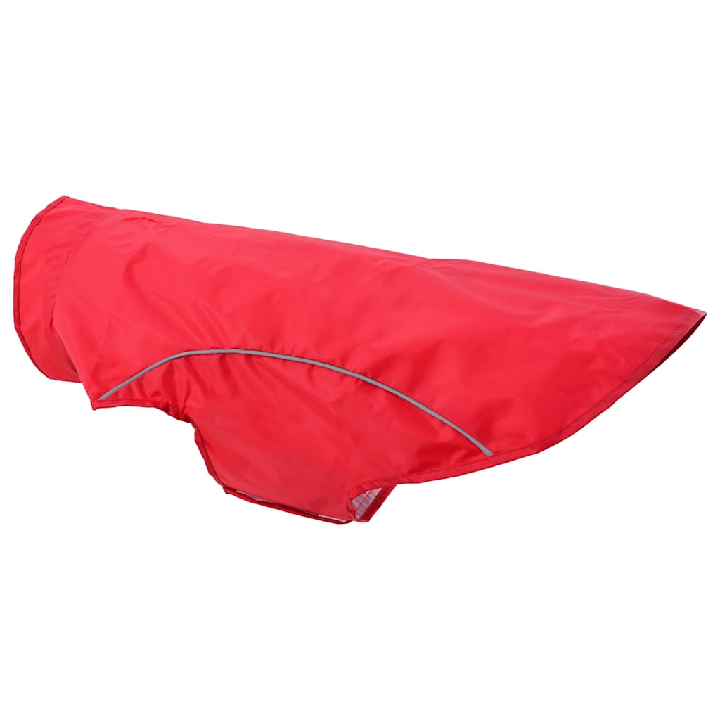 Hunde regnfrakk med refleksstrimler polyester rød 2XL