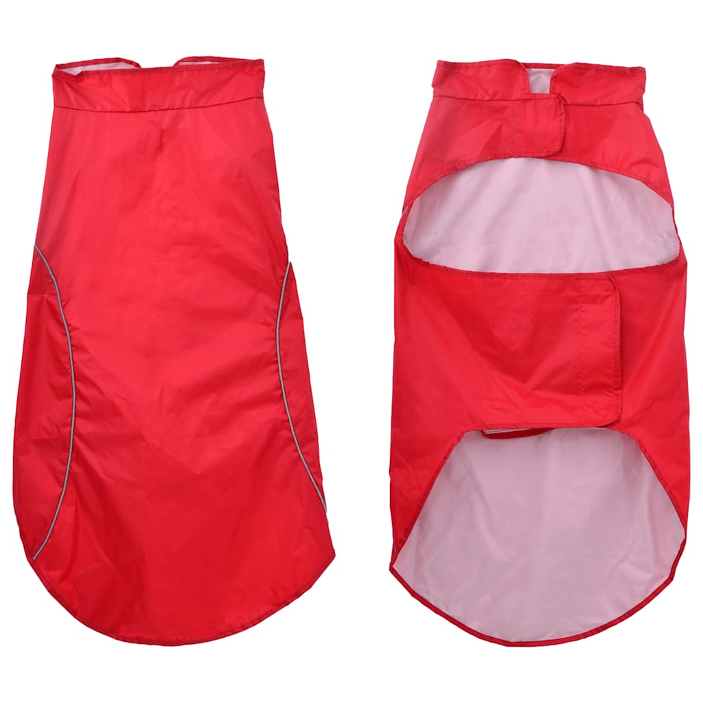 Hunde regnfrakk med refleksstrimler polyester rød 4XL