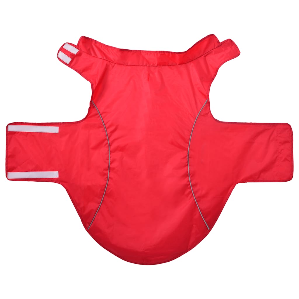 Hunde regnfrakk med refleksstrimler polyester rød 4XL