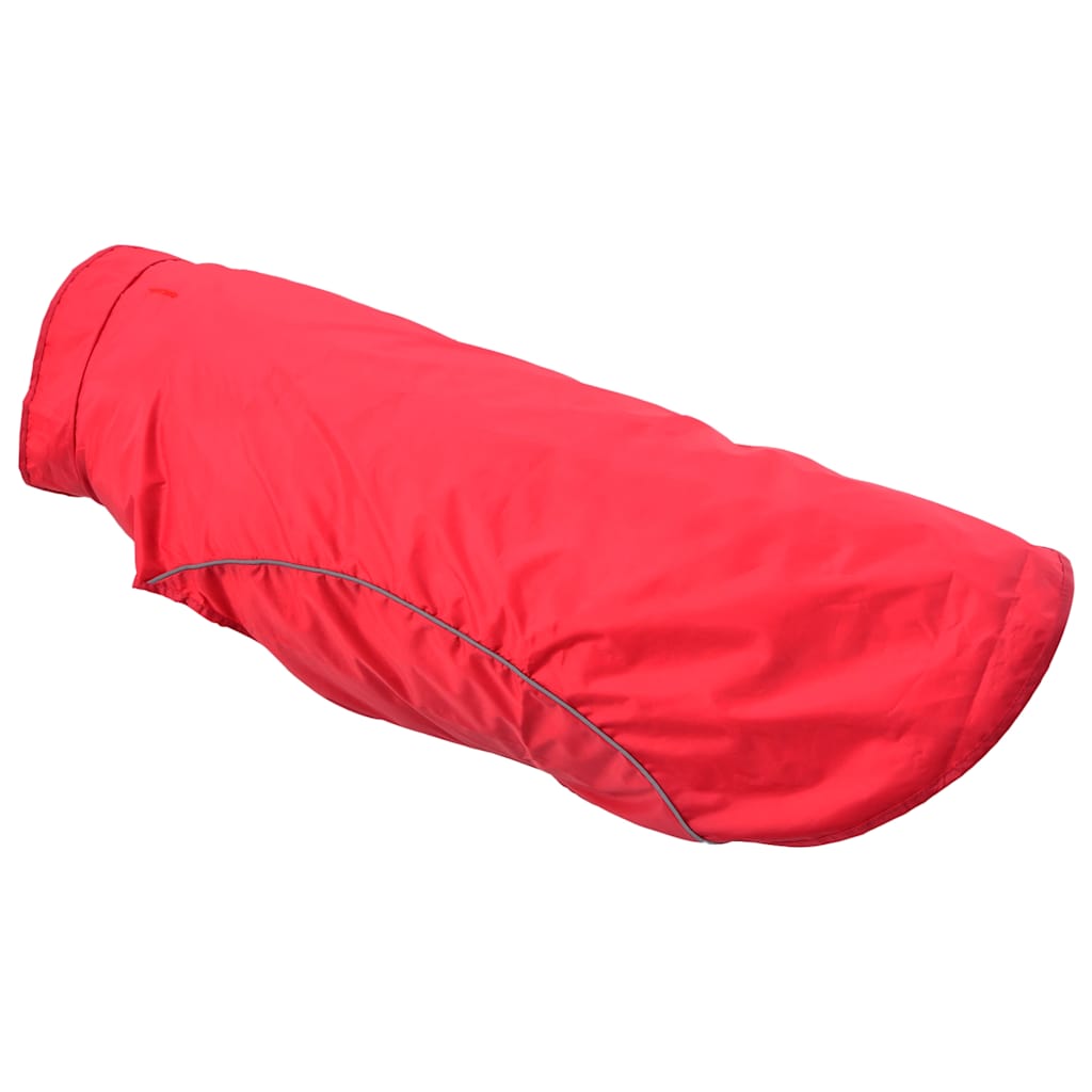 Hunde regnfrakk med refleksstrimler polyester rød 4XL