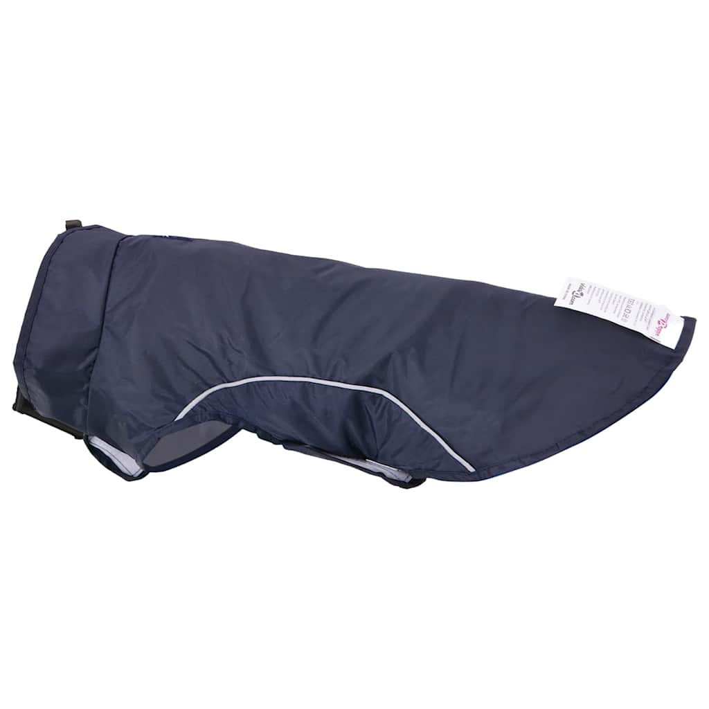 Hunde regnfrakk med refleksstrimler polyester marineblå XXS