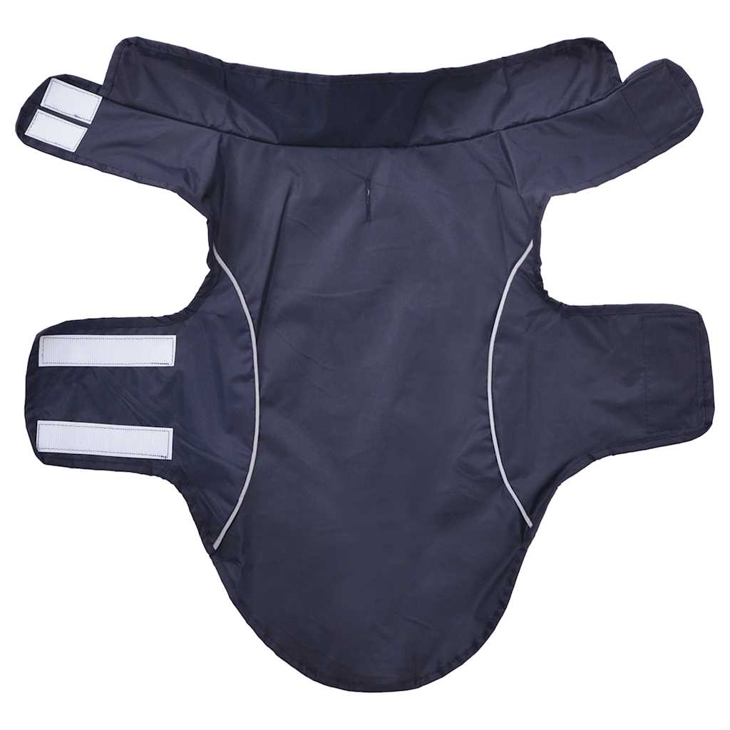 Hunde regnfrakk med refleksstrimler polyester marineblå S