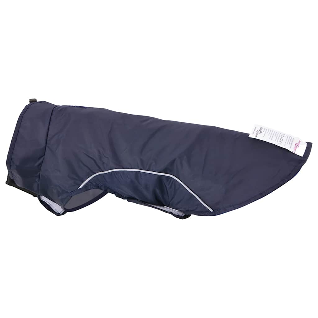 Hunde regnfrakk med refleksstrimler polyester marineblå S