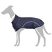 Hunde regnfrakk med refleksstrimler polyester marineblå S