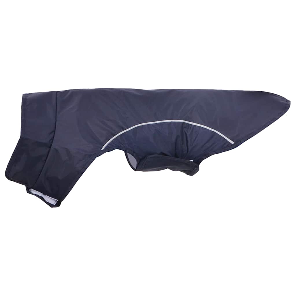 Hunde regnfrakk med refleksstrimler polyester marineblå M
