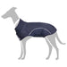 Hunde regnfrakk med refleksstrimler polyester marineblå M