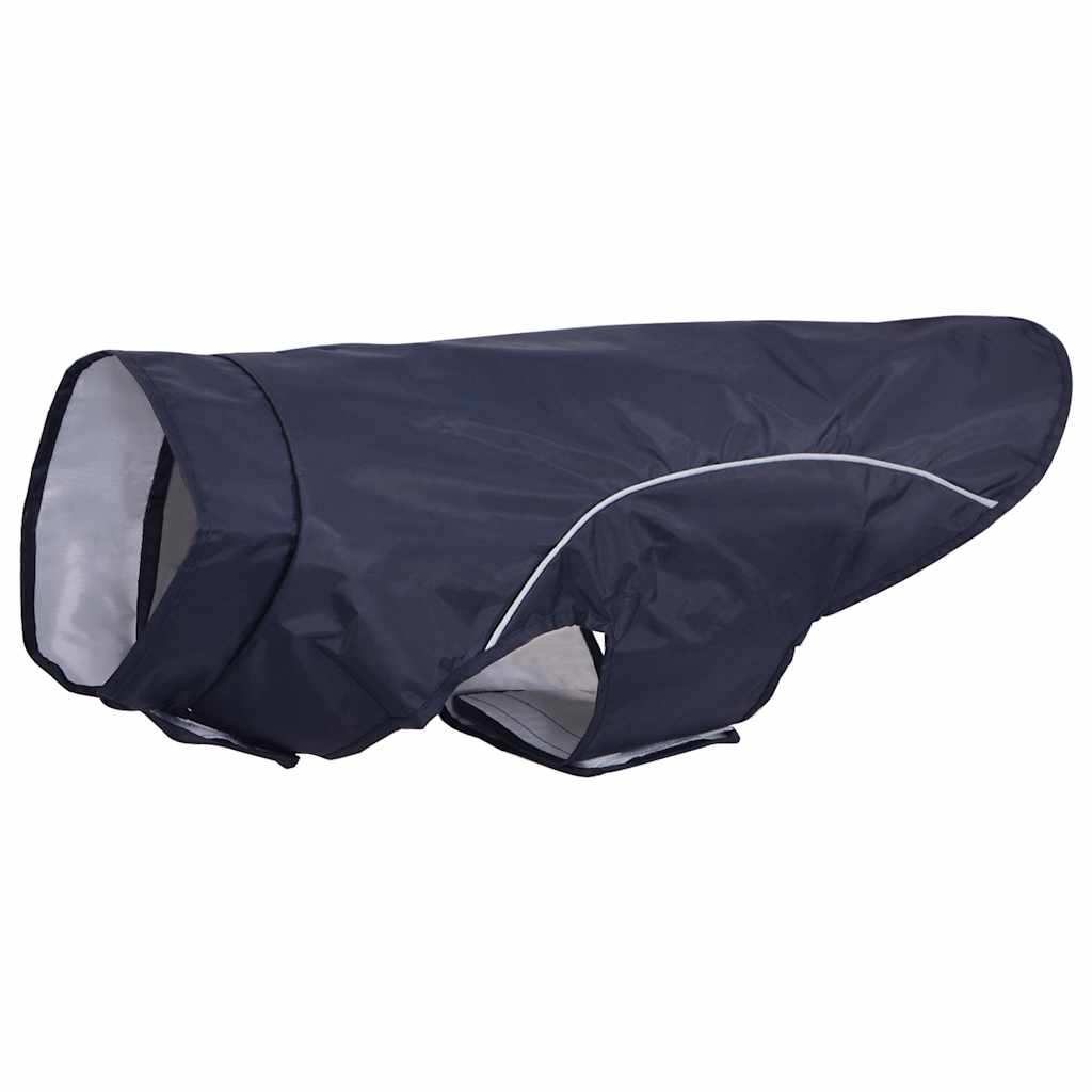 Hunde regnfrakk med refleksstrimler polyester marineblå XL