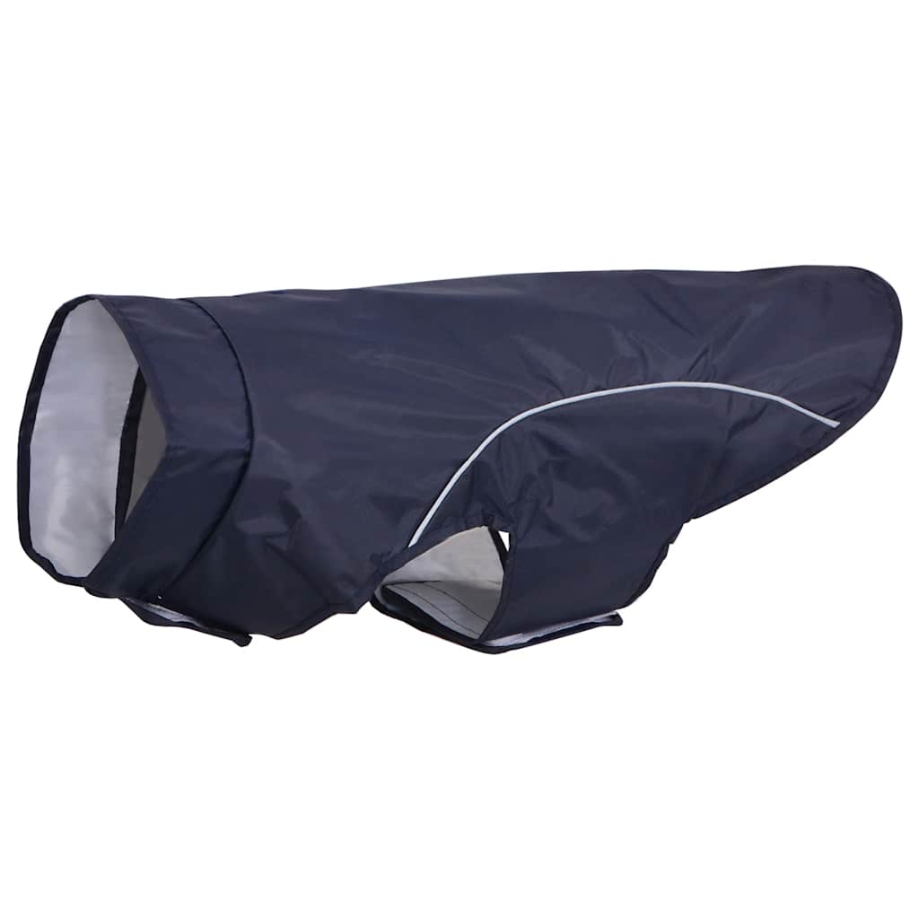Hunde regnfrakk med refleksstrimler polyester marineblå 2XL