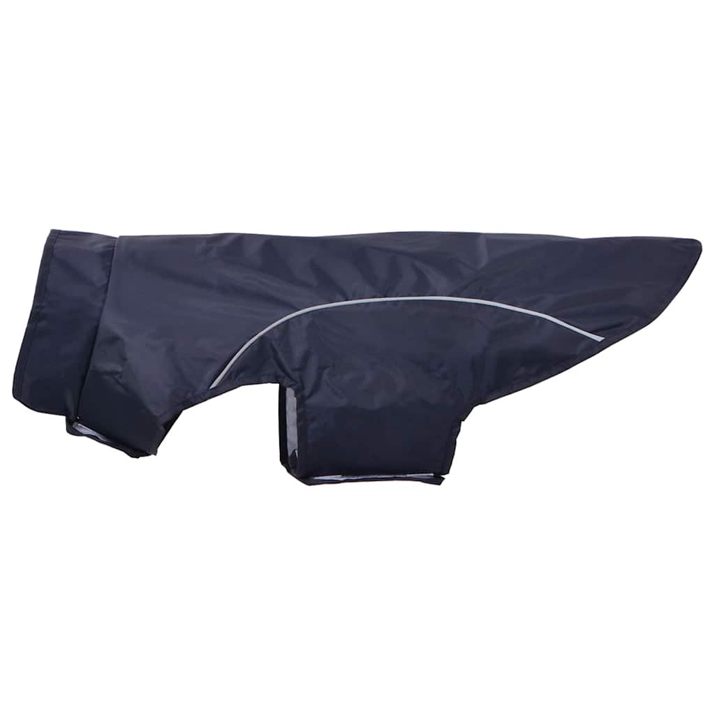 Hunde regnfrakk med refleksstrimler polyester marineblå 2XL