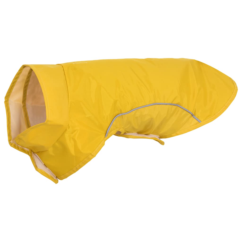 Hunde regnfrakk med refleksstrimler polyester gul XS