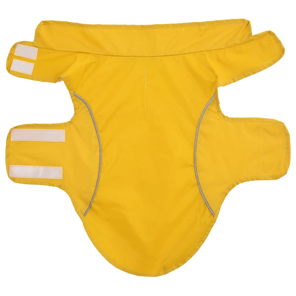 Hunde regnfrakk med refleksstrimler polyester gul XS
