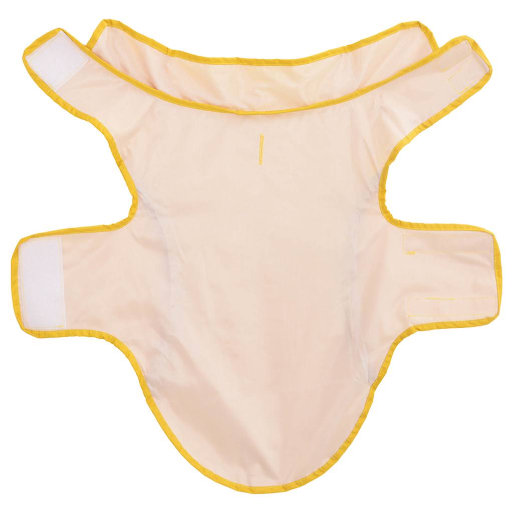Hunde regnfrakk med refleksstrimler polyester gul XS