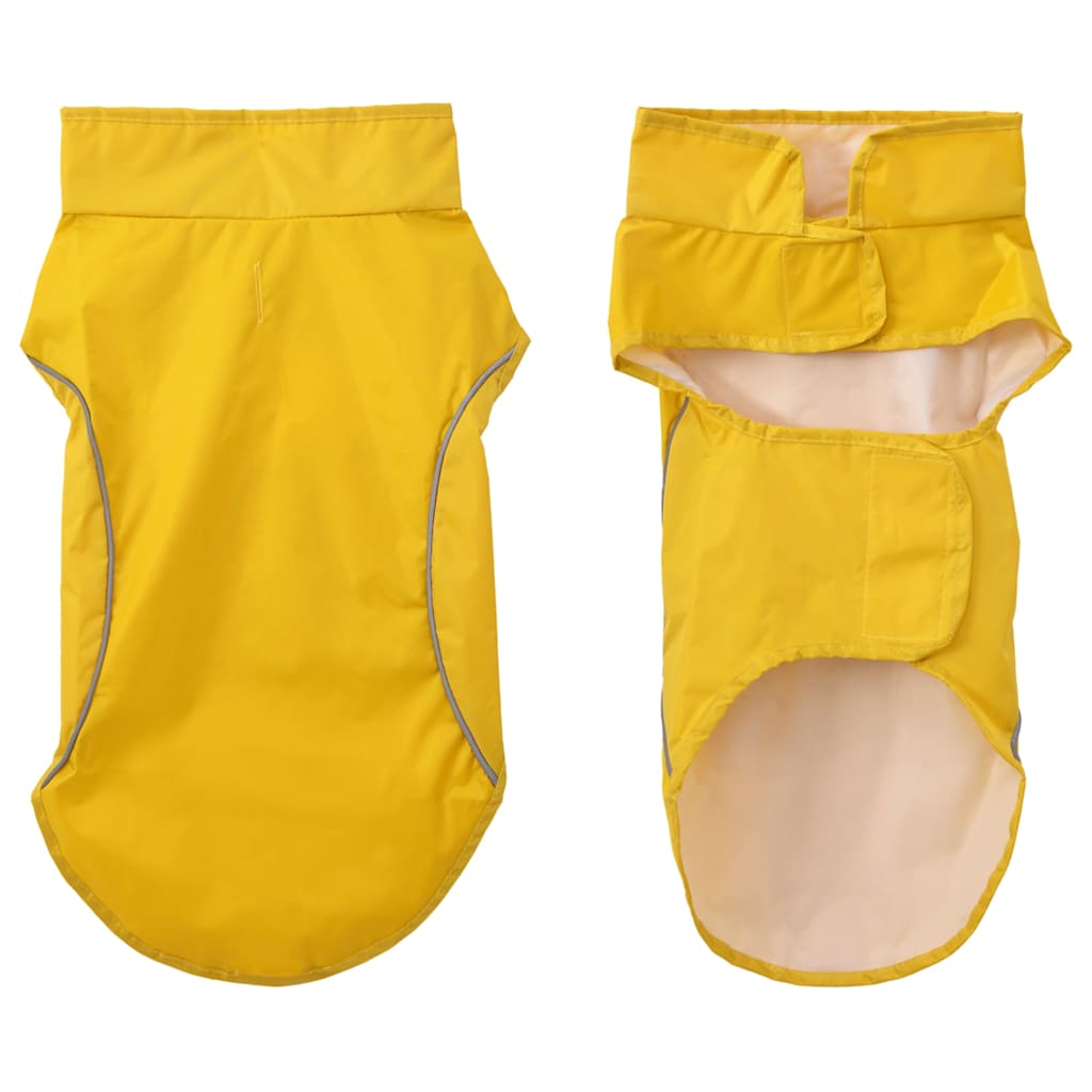 Hunde regnfrakk med refleksstrimler polyester gul M