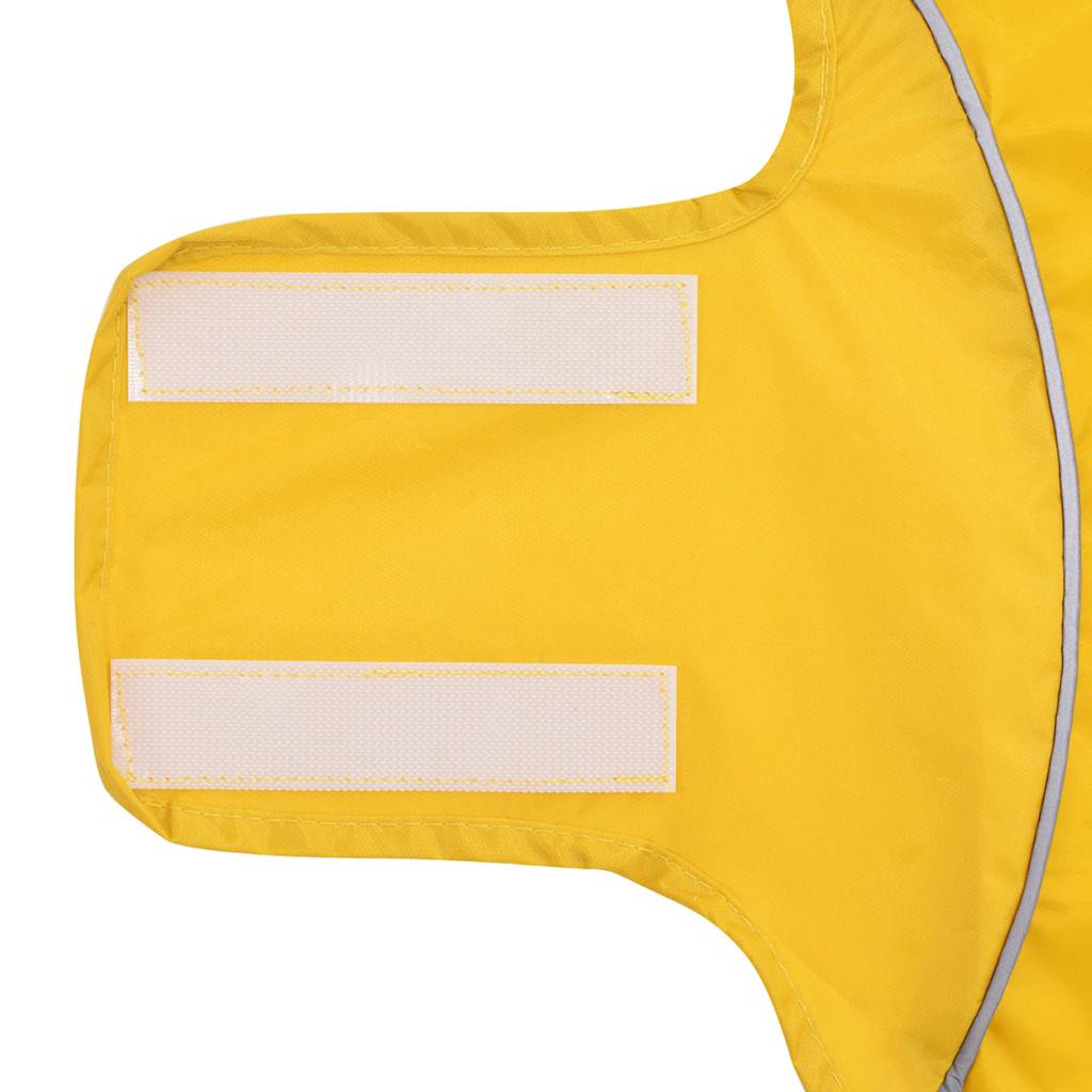 Hunde regnfrakk med refleksstrimler polyester gul M