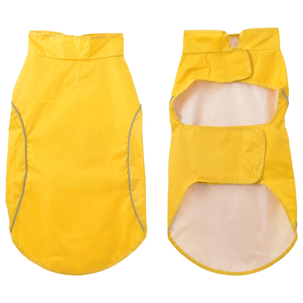 Hunde regnfrakk med refleksstrimler polyester gul L