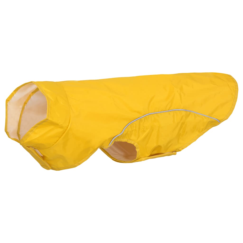 Hunde regnfrakk med refleksstrimler polyester gul XL