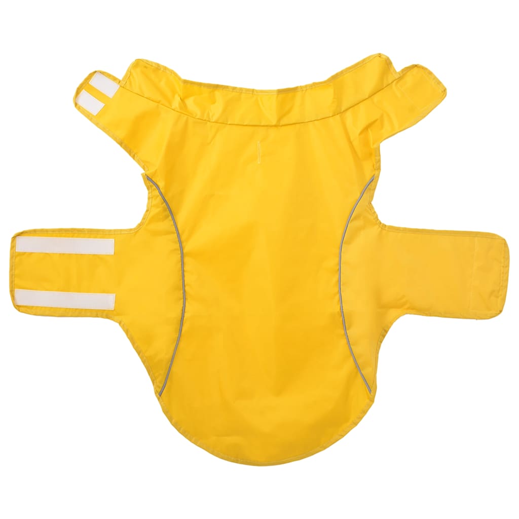 Hunde regnfrakk med refleksstrimler polyester gul XL