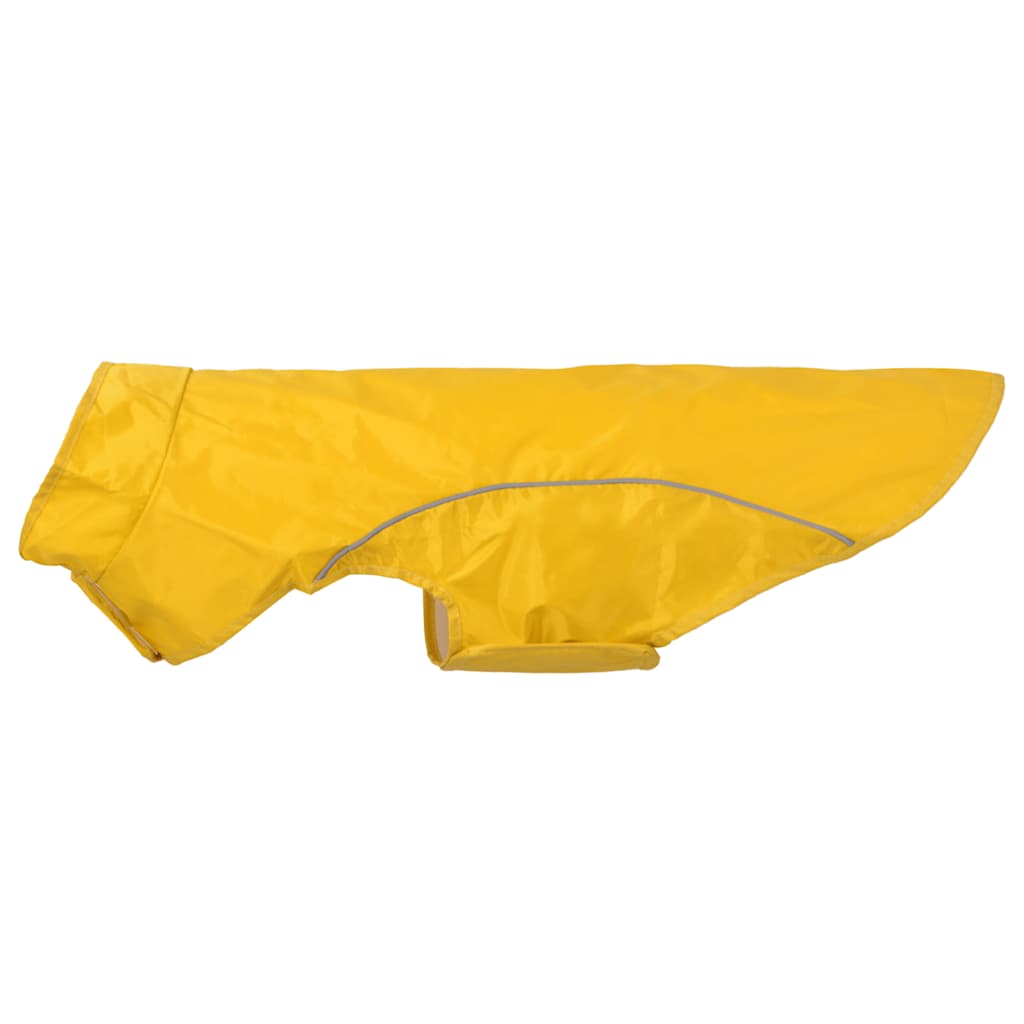Hunde regnfrakk med refleksstrimler polyester gul XL