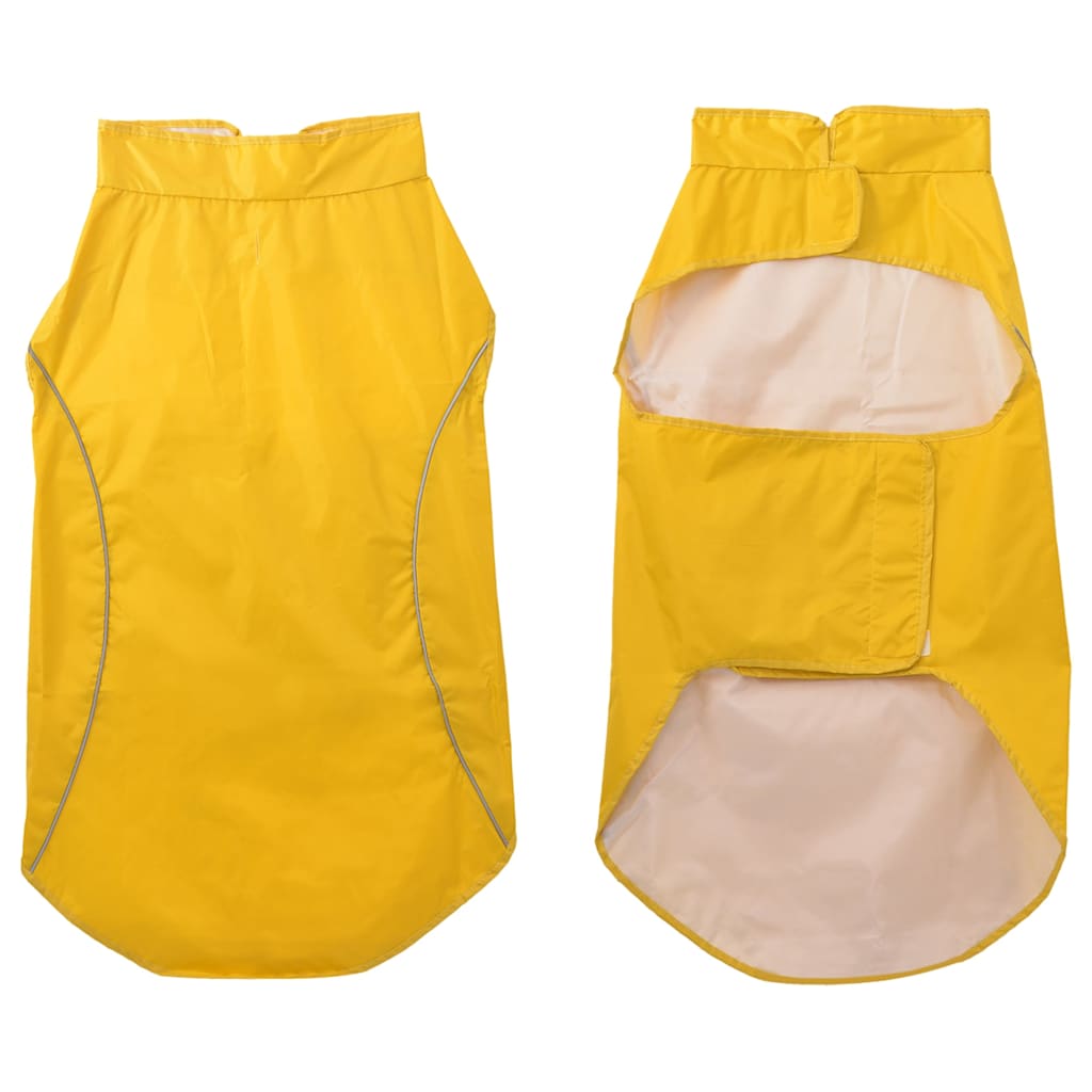 Hunde regnfrakk med refleksstrimler polyester gul 3XL