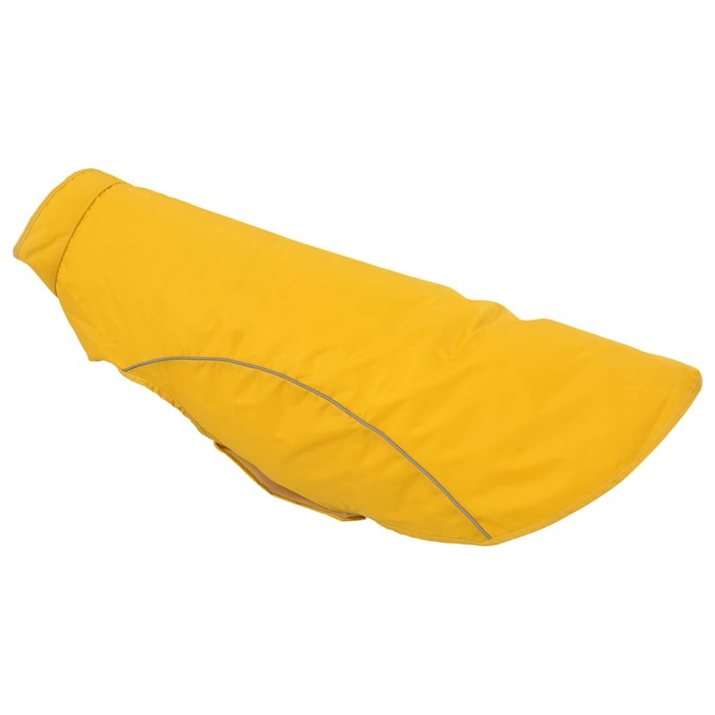 Hunde regnfrakk med refleksstrimler polyester gul 3XL