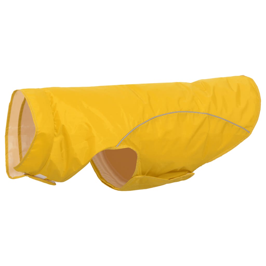 Hunde regnfrakk med refleksstrimler polyester gul 4XL
