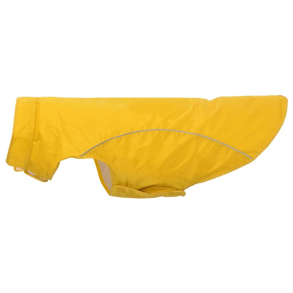 Hunde regnfrakk med refleksstrimler polyester gul 4XL