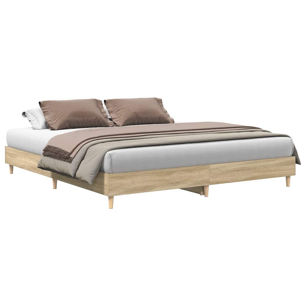 Sengeramme uten madrass sonoma eik 200x200 cm konstruert tre