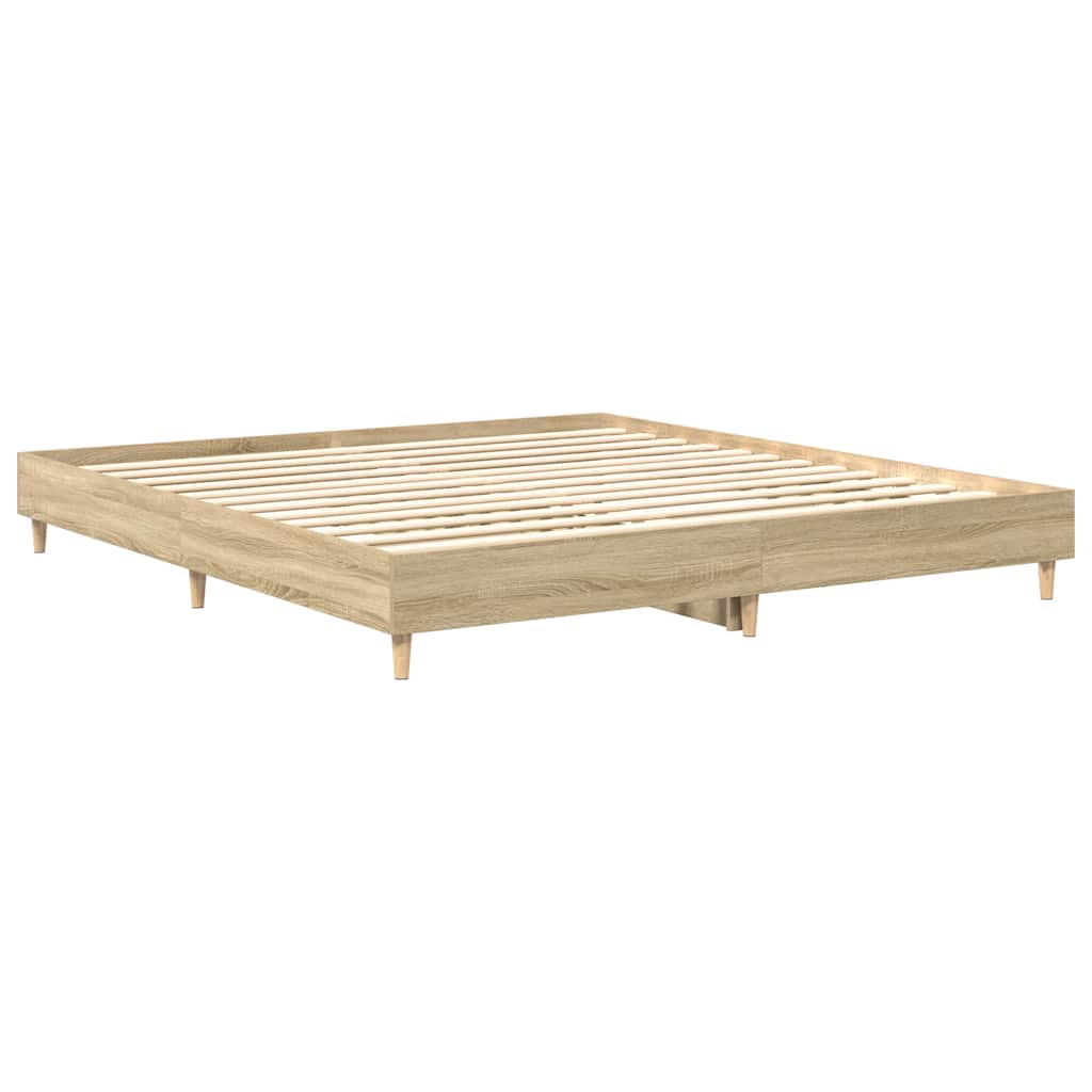 Sengeramme uten madrass sonoma eik 200x200 cm konstruert tre
